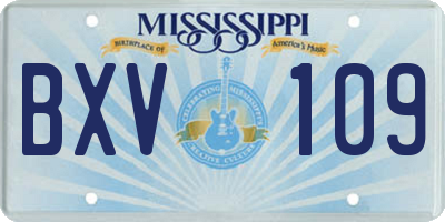 MS license plate BXV109