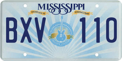 MS license plate BXV110