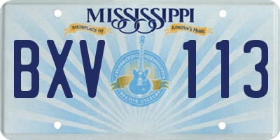 MS license plate BXV113
