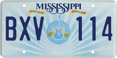 MS license plate BXV114