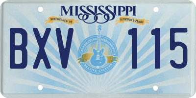 MS license plate BXV115