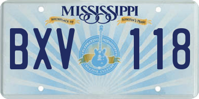 MS license plate BXV118