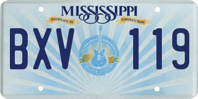 MS license plate BXV119