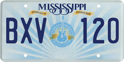 MS license plate BXV120