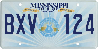 MS license plate BXV124
