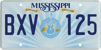 MS license plate BXV125