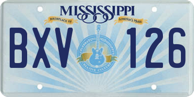 MS license plate BXV126