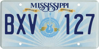 MS license plate BXV127