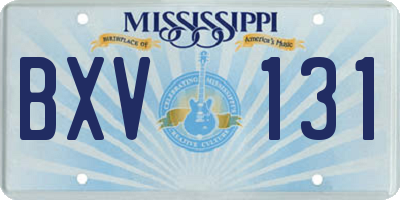 MS license plate BXV131