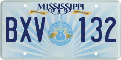 MS license plate BXV132