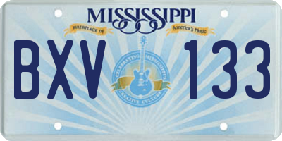MS license plate BXV133