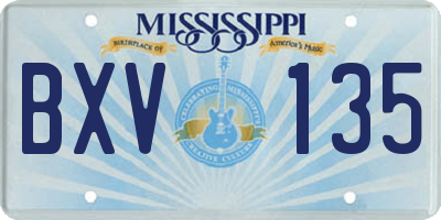 MS license plate BXV135
