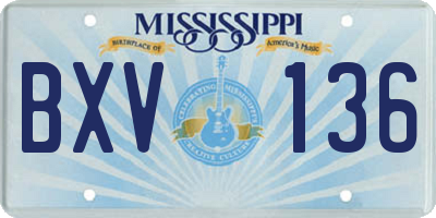 MS license plate BXV136