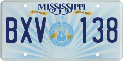 MS license plate BXV138