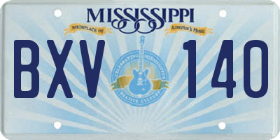 MS license plate BXV140