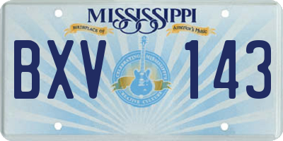 MS license plate BXV143