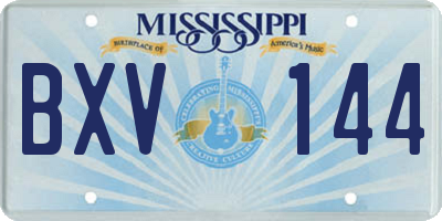 MS license plate BXV144