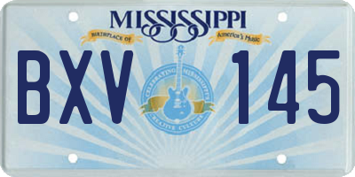 MS license plate BXV145