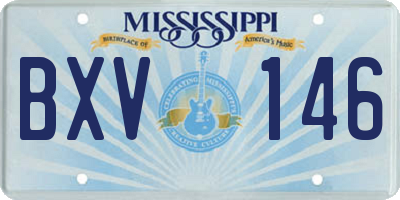 MS license plate BXV146