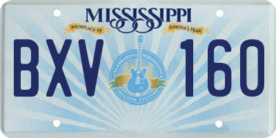MS license plate BXV160