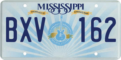 MS license plate BXV162