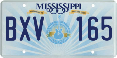MS license plate BXV165