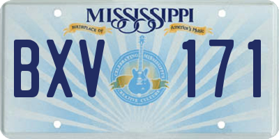 MS license plate BXV171