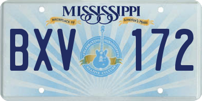 MS license plate BXV172