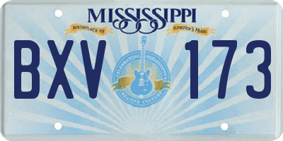 MS license plate BXV173