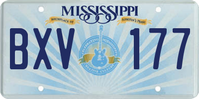 MS license plate BXV177