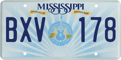 MS license plate BXV178