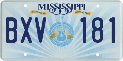 MS license plate BXV181