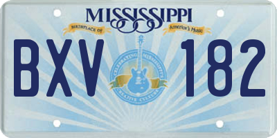 MS license plate BXV182