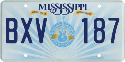 MS license plate BXV187