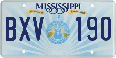 MS license plate BXV190