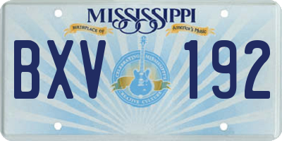 MS license plate BXV192