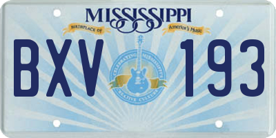 MS license plate BXV193