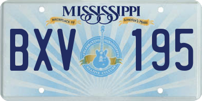 MS license plate BXV195
