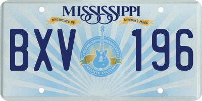 MS license plate BXV196