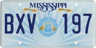 MS license plate BXV197