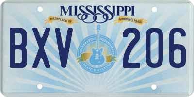 MS license plate BXV206