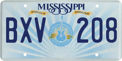 MS license plate BXV208