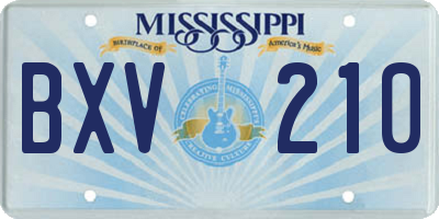 MS license plate BXV210