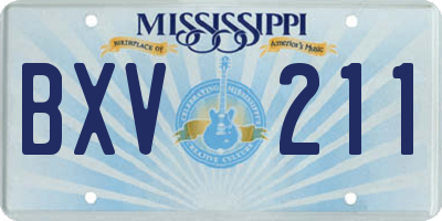 MS license plate BXV211