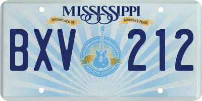 MS license plate BXV212