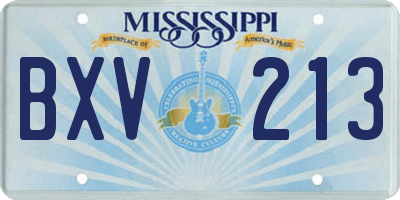 MS license plate BXV213
