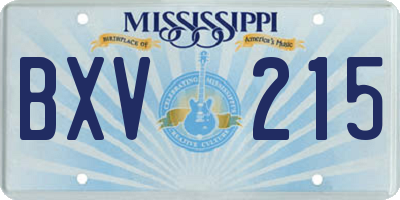 MS license plate BXV215