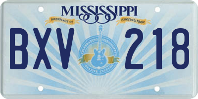 MS license plate BXV218
