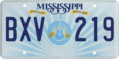 MS license plate BXV219