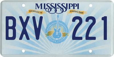 MS license plate BXV221